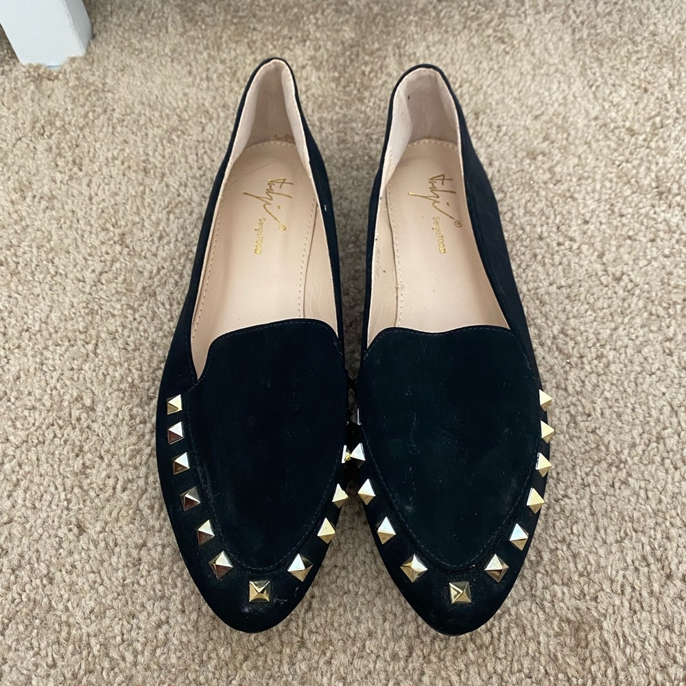 Size 40 Studded Black Flat